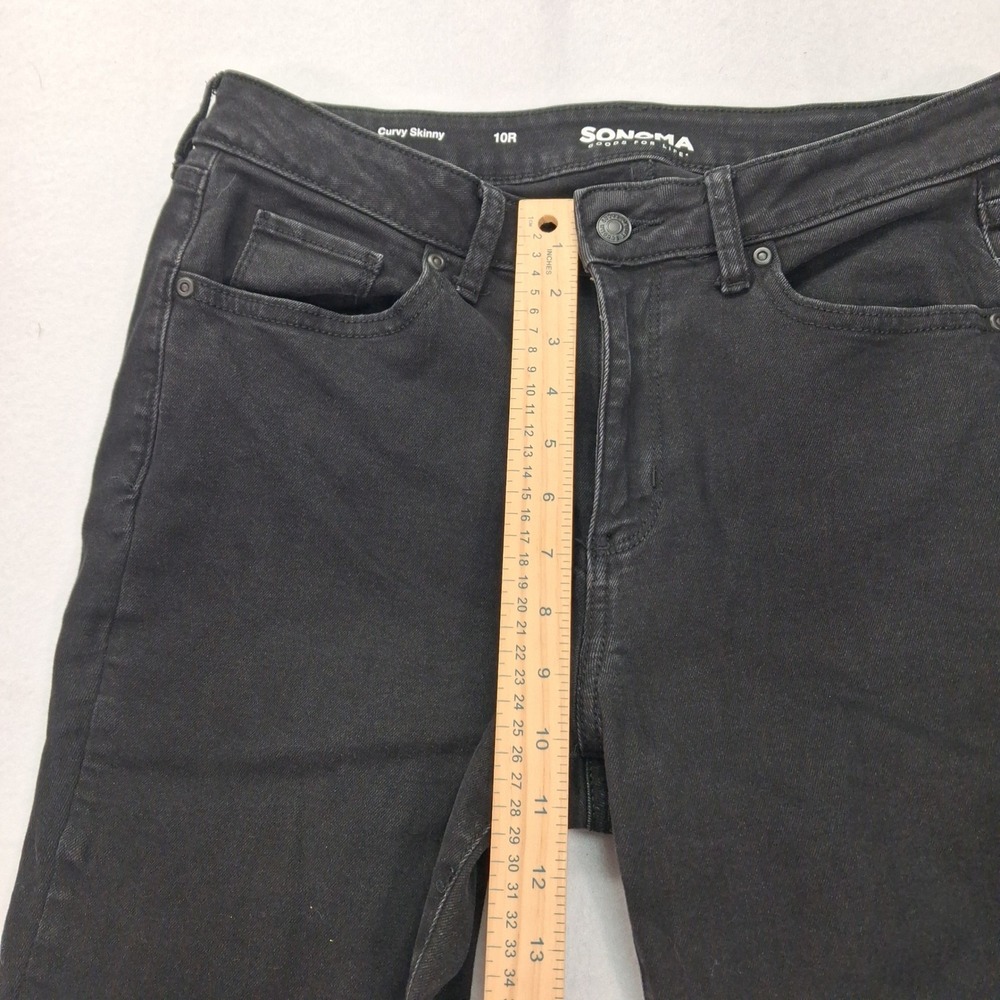 Sonoma Jeans Women 10R Curvy Skinny Black Stretch EUC - Picture 6 of 8